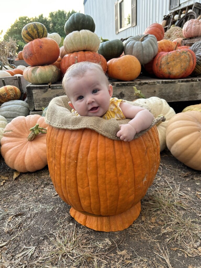 Barten Pumpkins baby in pumpkin