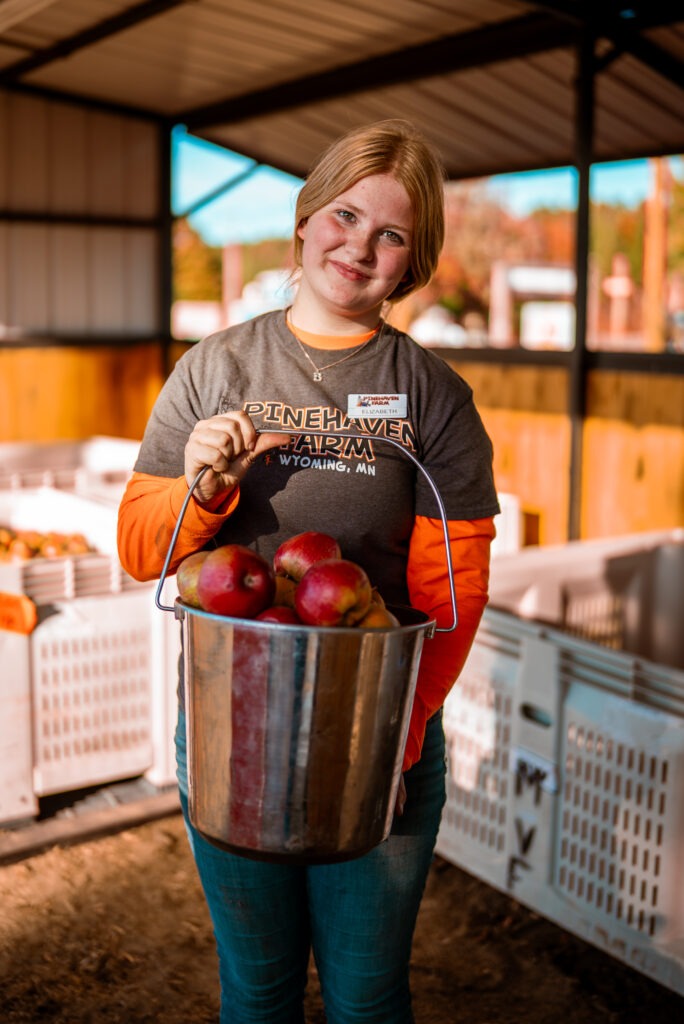 Pinehaven Farm apple cannon employee