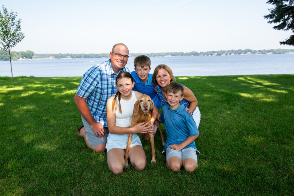 Crystal and Alan with children and dog