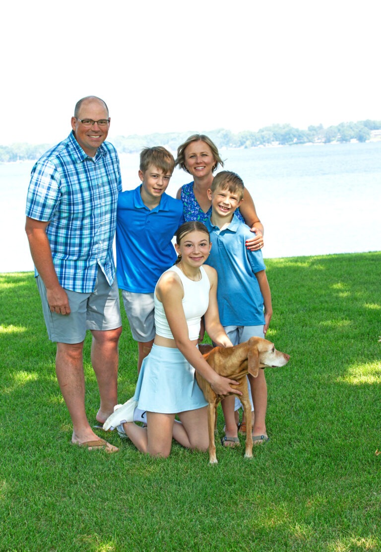 Crystal and Alan with children and dog