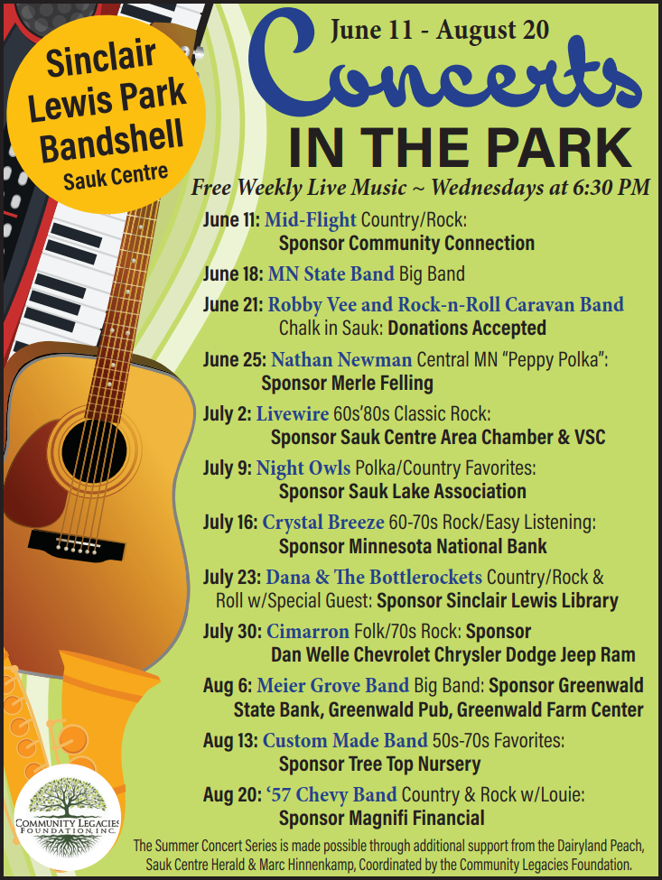 Concerts in the Park Sauk Centre Bandshell